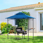 8' x 5' Outdoor Rainproof Grill Gazebo With Double Layer Vented Design