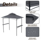 8' x 5' Outdoor Rainproof Grill Gazebo With Double Layer Vented Design