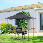 8' x 5' Outdoor Rainproof Grill Gazebo With Double Layer Vented Design