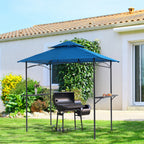 8' x 5' Outdoor Rainproof Grill Gazebo With Double Layer Vented Design