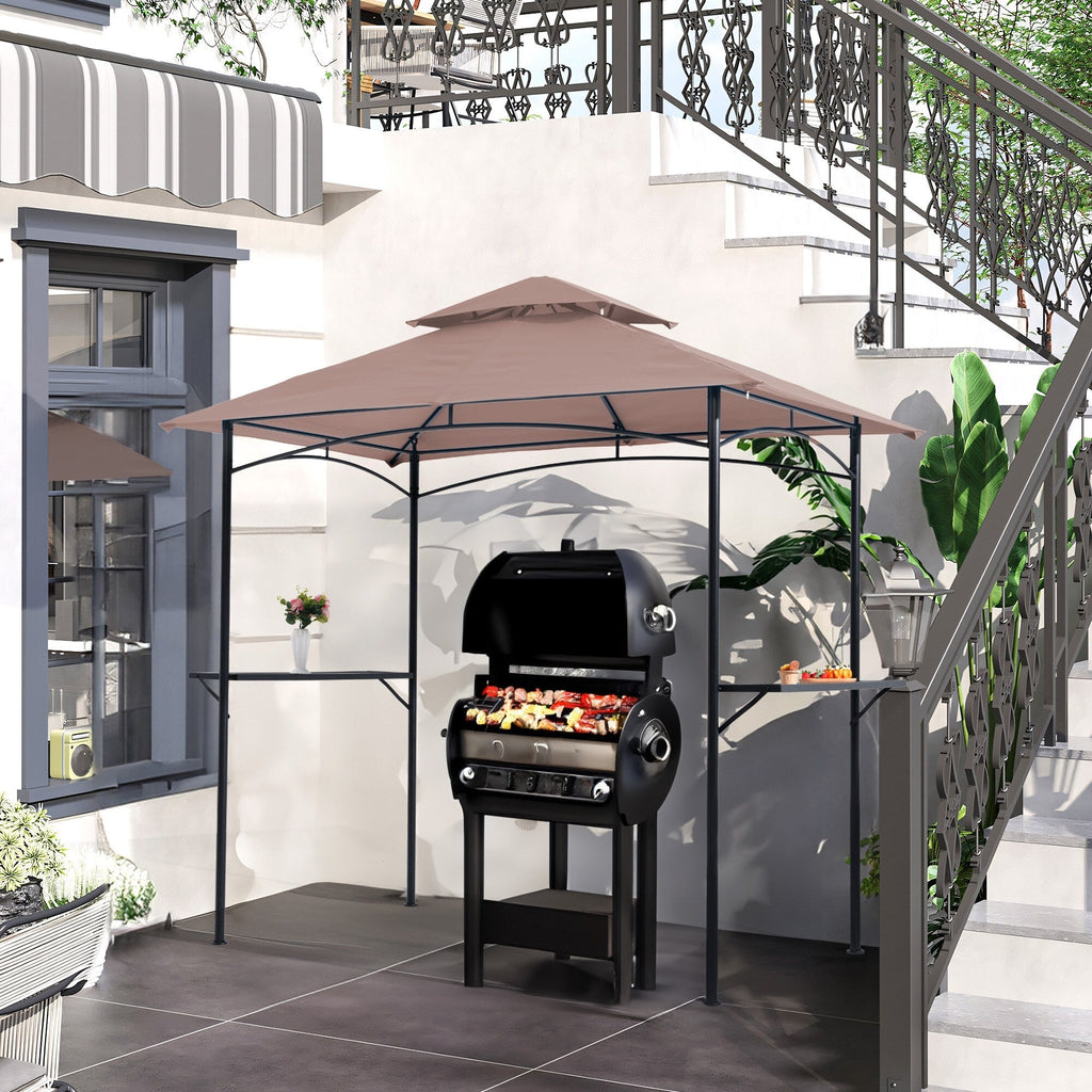 8' x 5' Outdoor Rainproof Grill Gazebo With Double Layer Vented Design