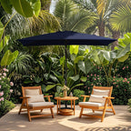 8*10ft Rectangular Patio Market Umbrella with Crank & Tilt，UV-Resistant