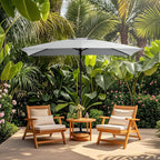 8*10ft Rectangular Patio Market Umbrella with Crank & Tilt，UV-Resistant
