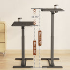 FunniHomi 28/32 Movable Overbed Table Height Adjustable Computer Desk with Wheels, White/Black Laptop Table for Bed and Sofa