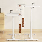 FunniHomi 28/32 Movable Overbed Table Height Adjustable Computer Desk with Wheels, White/Black Laptop Table for Bed and Sofa