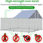 AECOJOY Large Metal Chicken Coop Run Walk-in Metal Chicken Cage