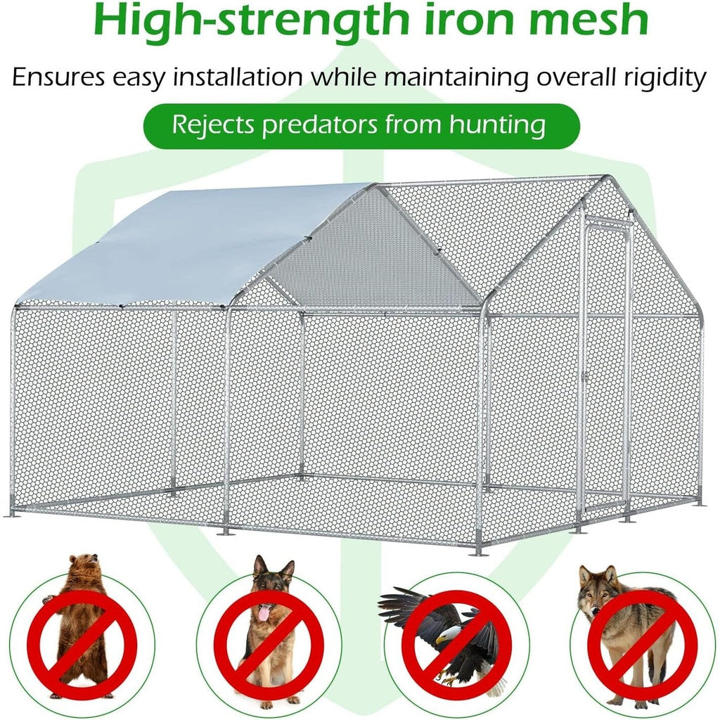 AECOJOY Large Metal Chicken Coop Run Walk-in Metal Chicken Cage