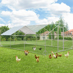 AECOJOY Large Metal Chicken Coop Run Walk-in Metal Chicken Cage