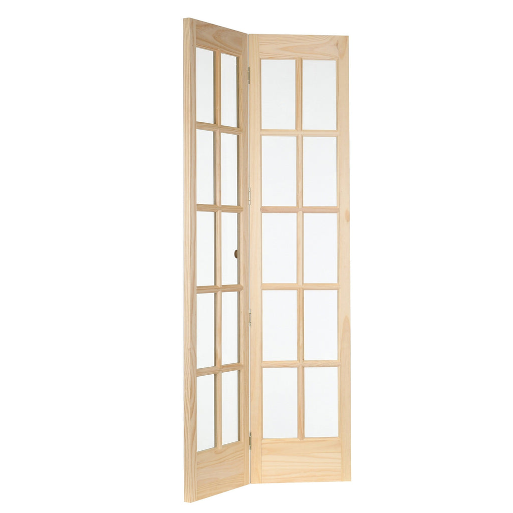 AWC Traditional Divided Glass Unfinished Pine 32-inch Bifold Door