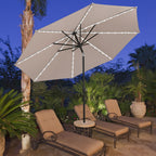 Ainfox 10ft Patio Umbrella with Lights Outdoor Solar Umbrella without Base