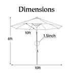 Ainfox 10ft Patio Umbrella with Lights Outdoor Solar Umbrella without Base
