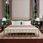 Alazyhome Simple Vintage Metal Platform Bed Frame, Easy-Assembly