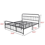 Alazyhome Simple Vintage Metal Platform Bed Frame, Easy-Assembly