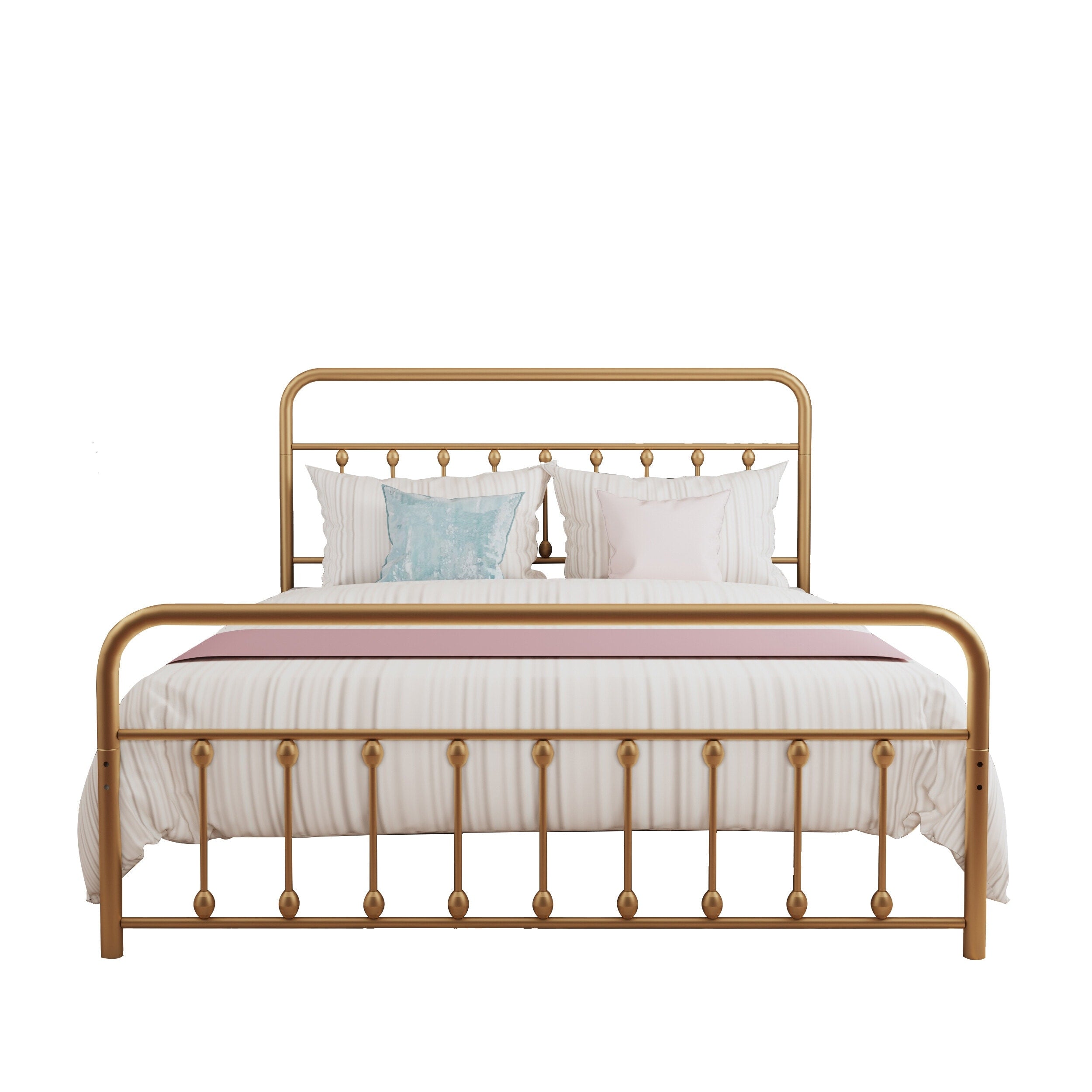 Alazyhome Simple Vintage Metal Platform Bed Frame, Easy-Assembly