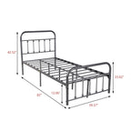 Alazyhome Simple Vintage Metal Platform Bed Frame, Easy-Assembly