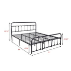 Alazyhome Simple Vintage Metal Platform Bed Frame, Easy-Assembly