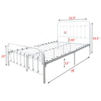 Alazyhome Simple Vintage Metal Platform Bed Frame, Easy-Assembly