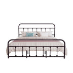 Alazyhome Simple Vintage Metal Platform Bed Frame, Easy-Assembly