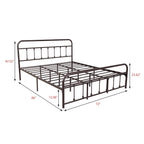 Alazyhome Simple Vintage Metal Platform Bed Frame, Easy-Assembly
