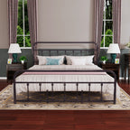 Alazyhome Simple Vintage Metal Platform Bed Frame, Easy-Assembly