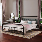 Alazyhome Simple Vintage Metal Platform Bed Frame, Easy-Assembly