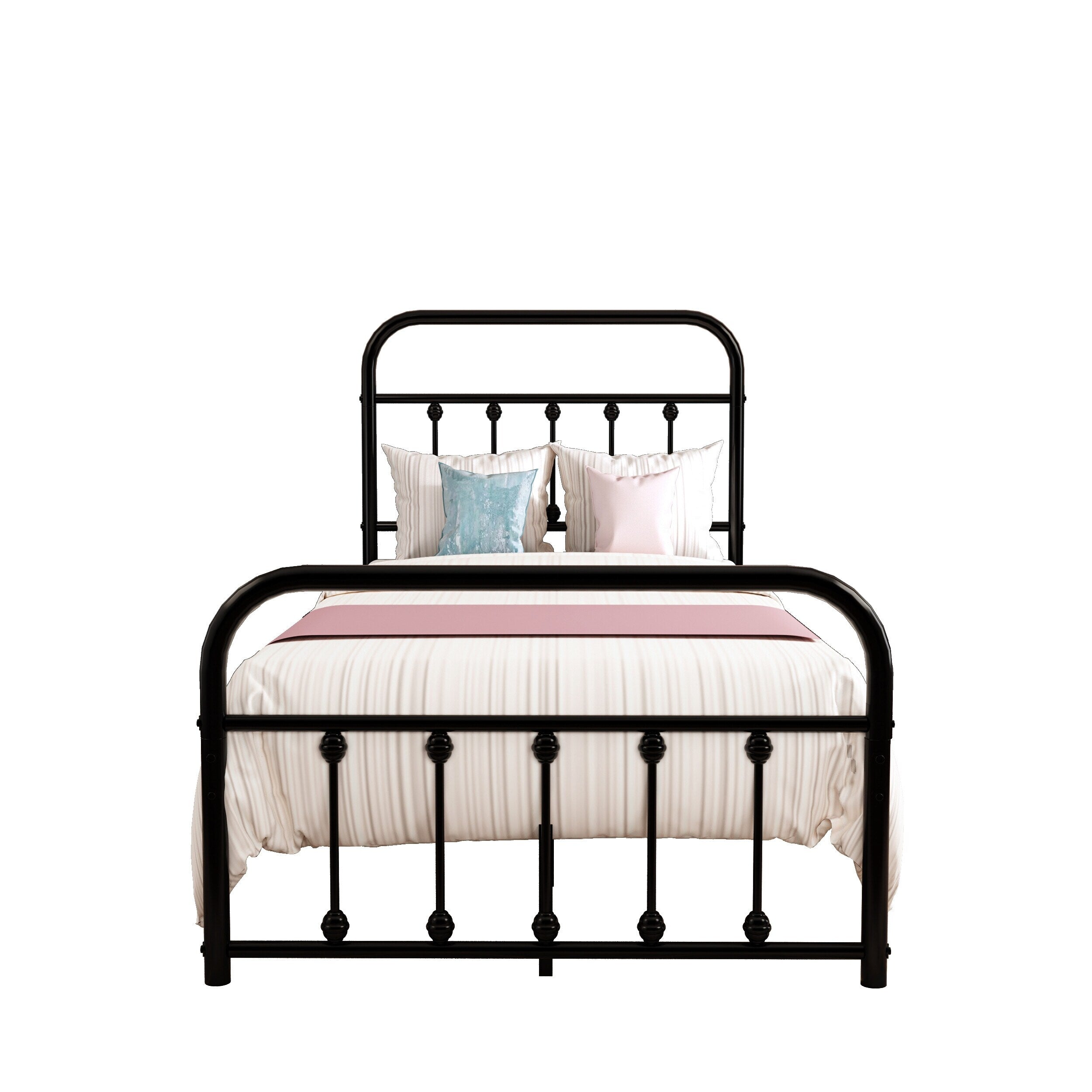 Alazyhome Simple Vintage Metal Platform Bed Frame, Easy-Assembly