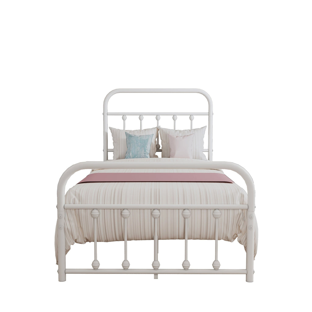 Alazyhome Simple Vintage Metal Platform Bed Frame, Easy-Assembly