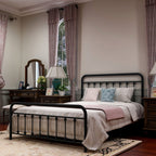 Alazyhome Simple Vintage Metal Platform Bed Frame, Easy-Assembly