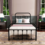 Alazyhome Simple Vintage Metal Platform Bed Frame, Easy-Assembly