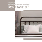 Alazyhome Simple Vintage Metal Platform Bed Frame, Easy-Assembly