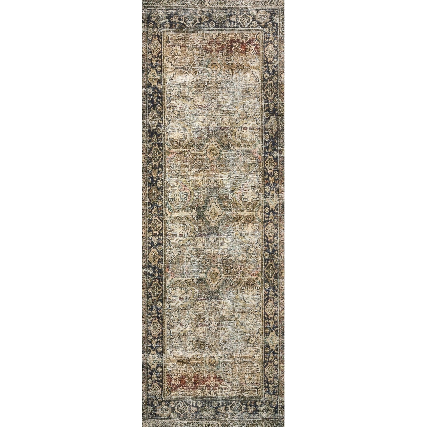 Alexander Home Isabelle Olive Tone Oriental Pattern Printed Area Rug