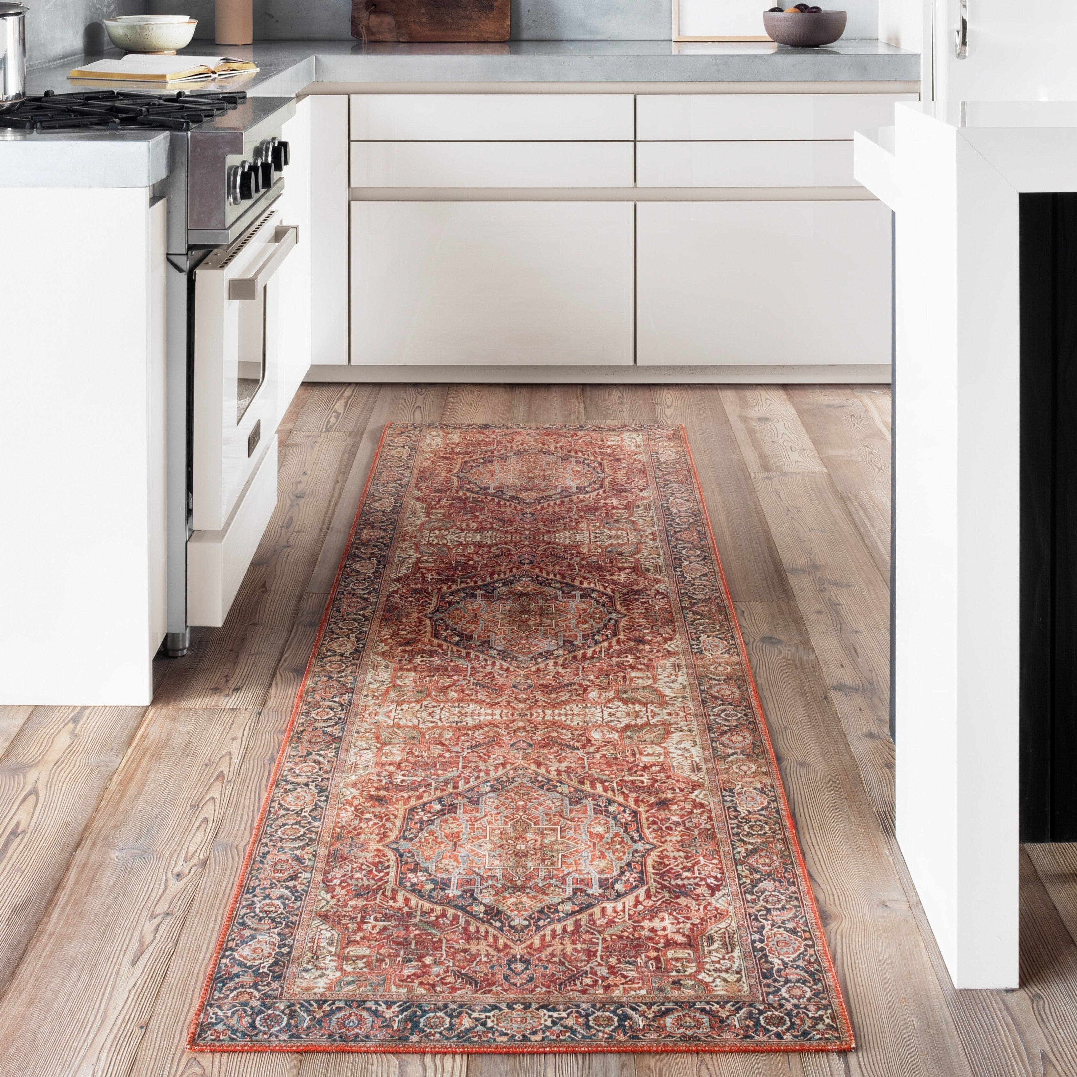 Alexander Home Isabelle Traditional Vintage Border Printed Area Rug