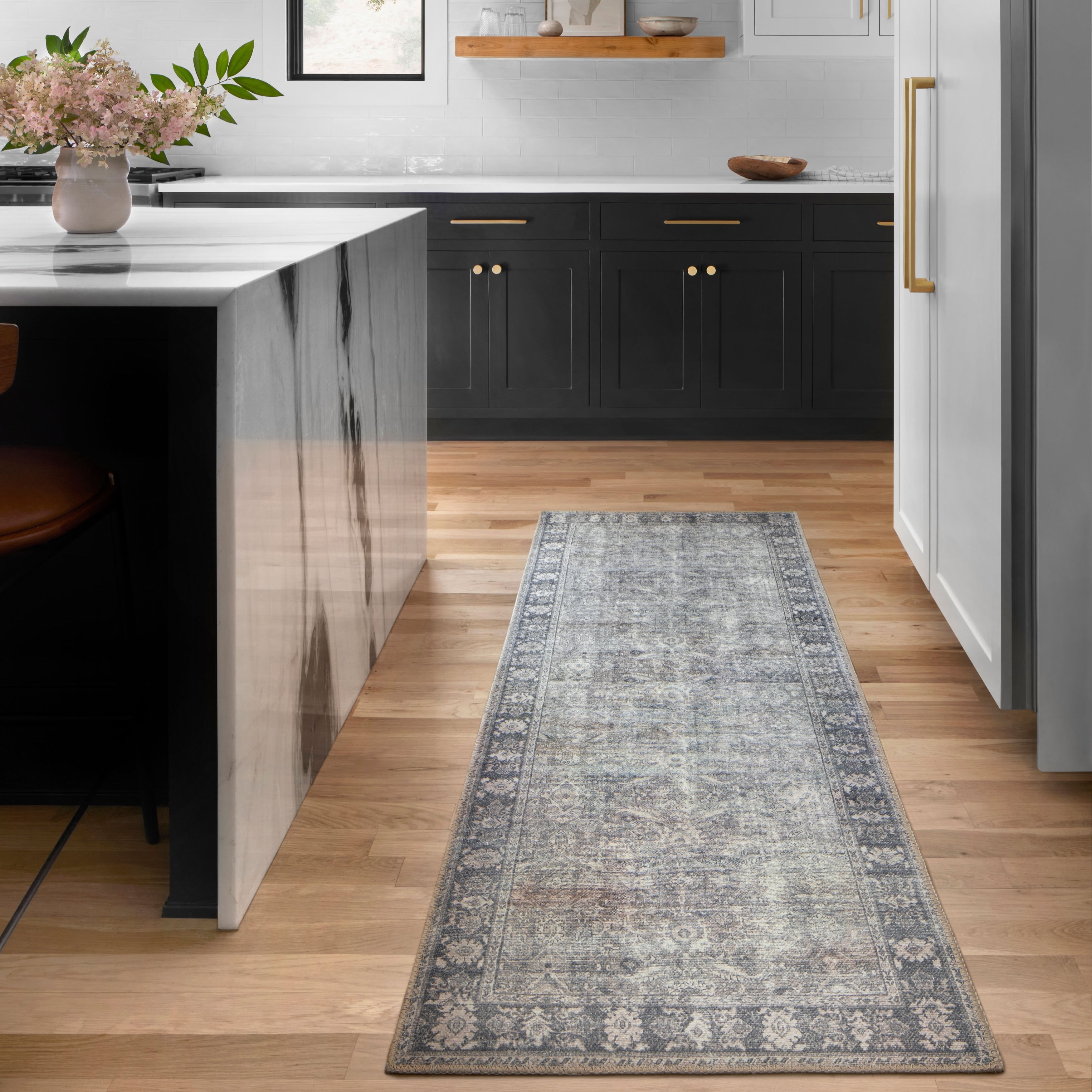 Alexander Home Sophia Distressed Grey Oriental Area Rug