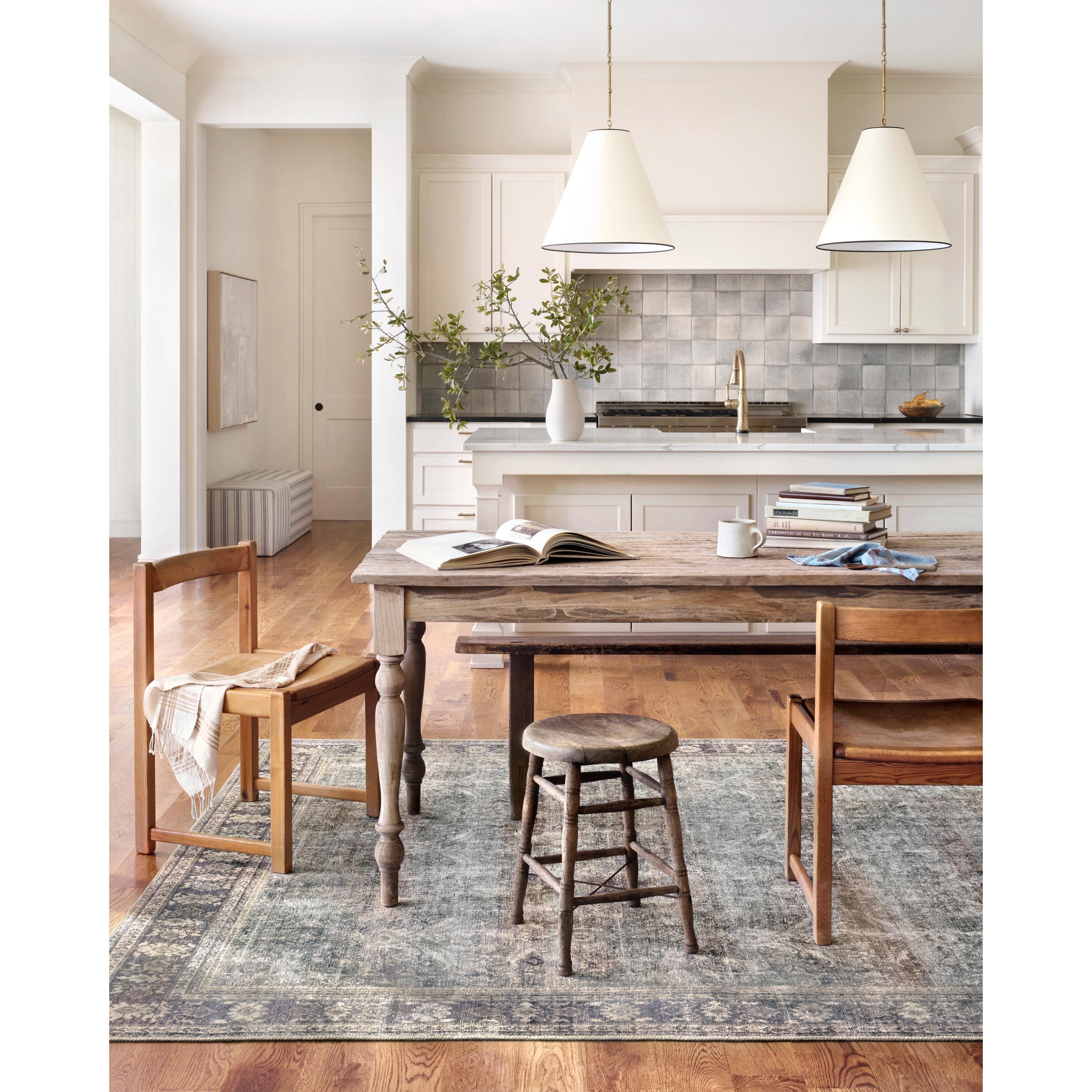 Alexander Home Sophia Distressed Grey Oriental Area Rug