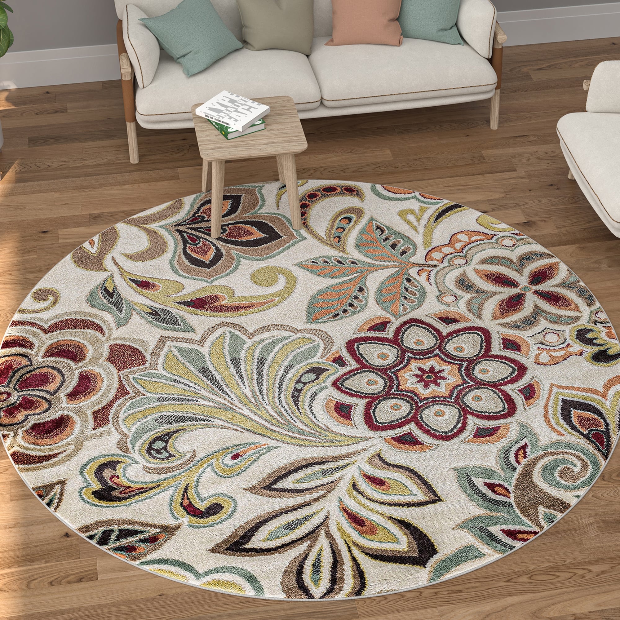Decora Farmhouse Floral Indoor Area Rug