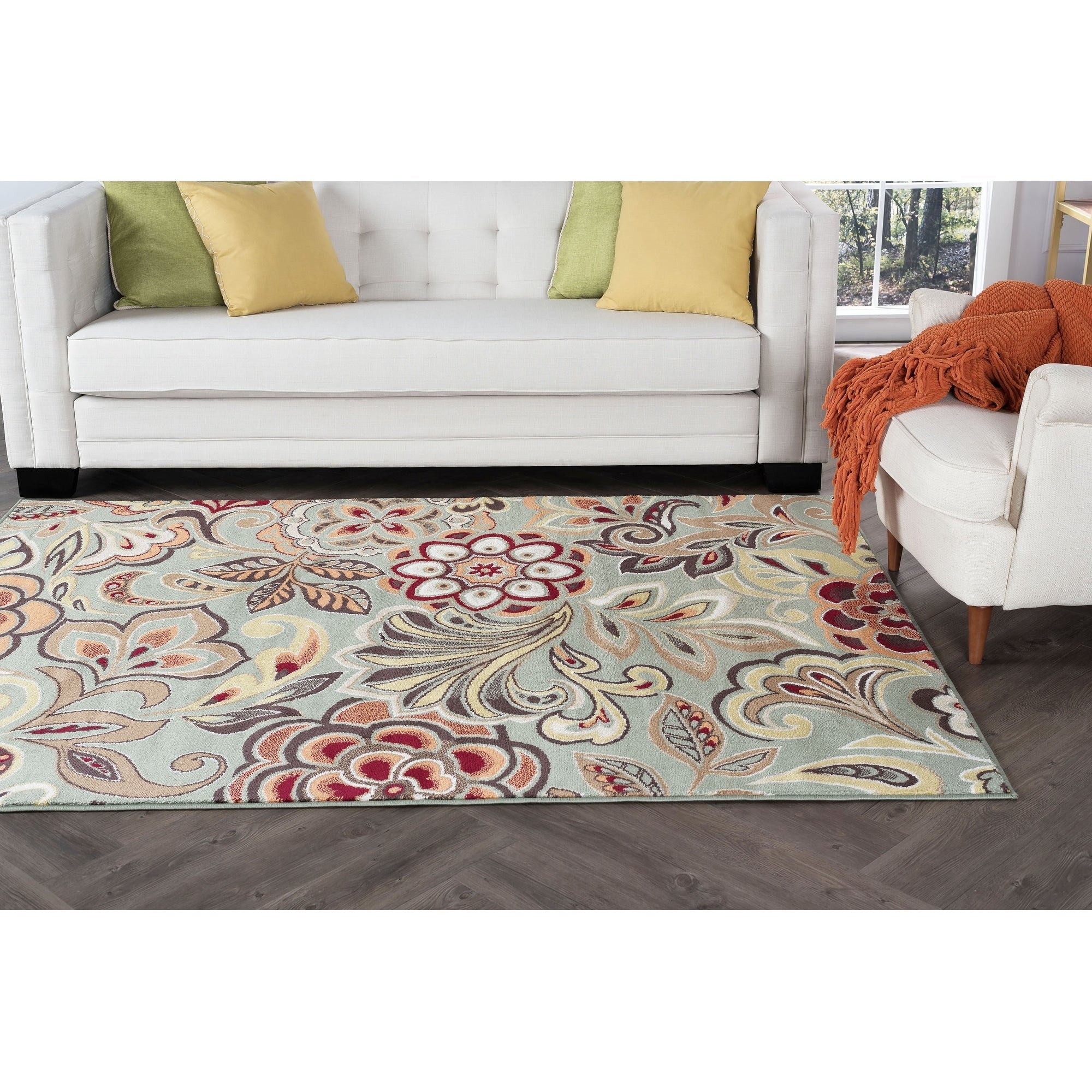 Decora Farmhouse Floral Indoor Area Rug