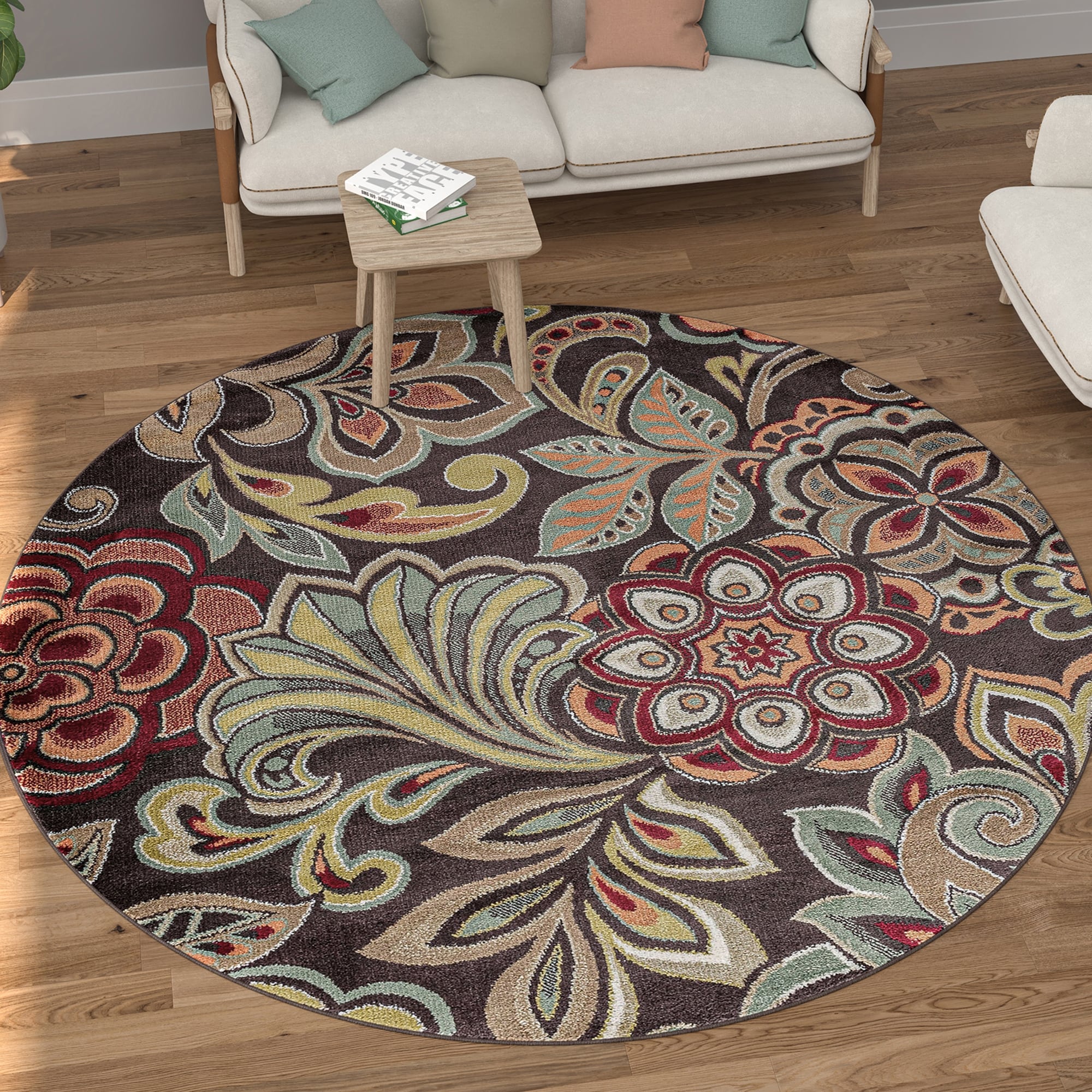 Decora Farmhouse Floral Indoor Area Rug