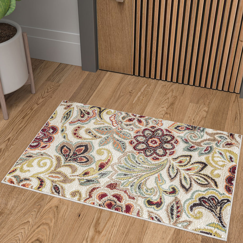 Decora Farmhouse Floral Indoor Area Rug