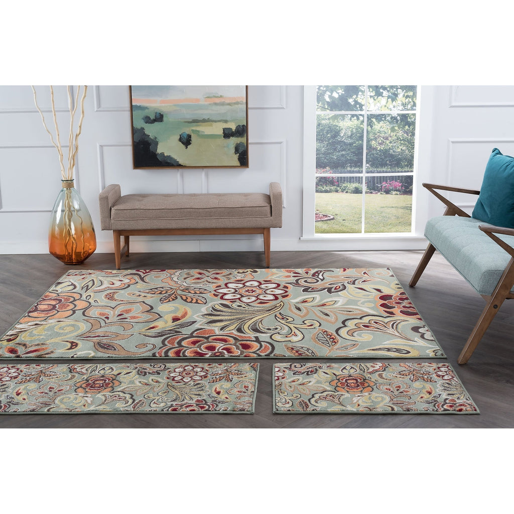 Decora Farmhouse Floral Indoor Area Rug