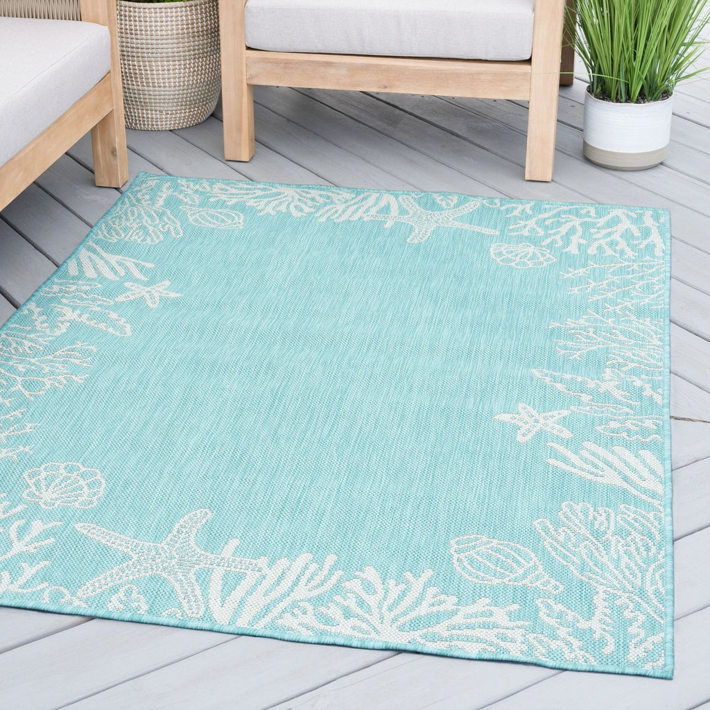 Exo Coastal Graphic Print Indoor/Outdoor Area Rug