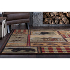 Area Rug & Runner - Lodge Cabin Farmhouse Rugs for Living Room Bedroom Dining Room Kitchen 2x3 / 3x8 / 5x7 / 8x10 / 9x12 / Round