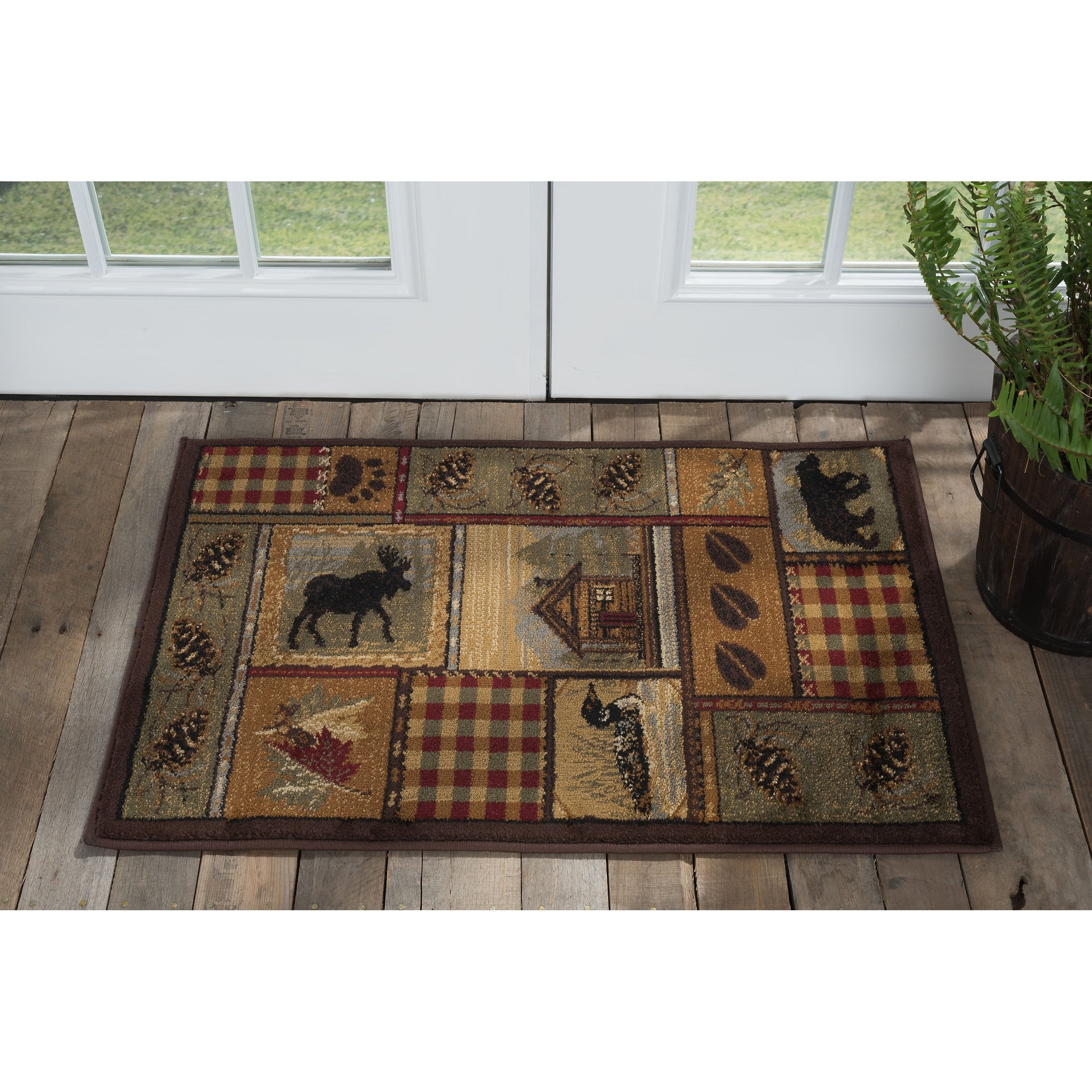 Area Rug & Runner - Lodge Cabin Farmhouse Rugs for Living Room Bedroom Dining Room Kitchen 2x3 / 3x8 / 5x7 / 8x10 / 9x12 / Round