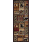 Area Rug & Runner - Lodge Cabin Farmhouse Rugs for Living Room Bedroom Dining Room Kitchen 2x3 / 3x8 / 5x7 / 8x10 / 9x12 / Round