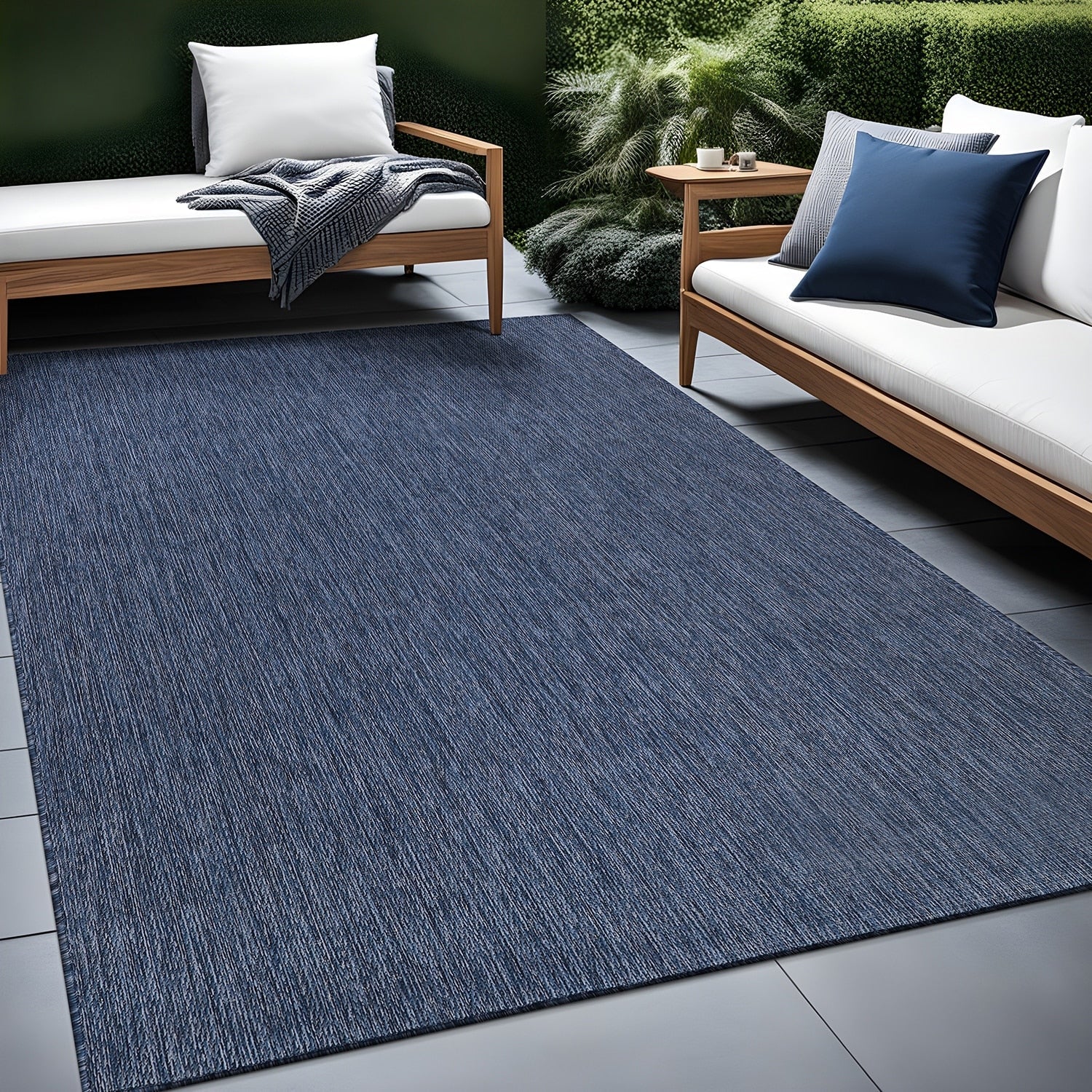 Aloha Washable Solid Indoor Outdoor Area Rug Patio Deck Living Room
