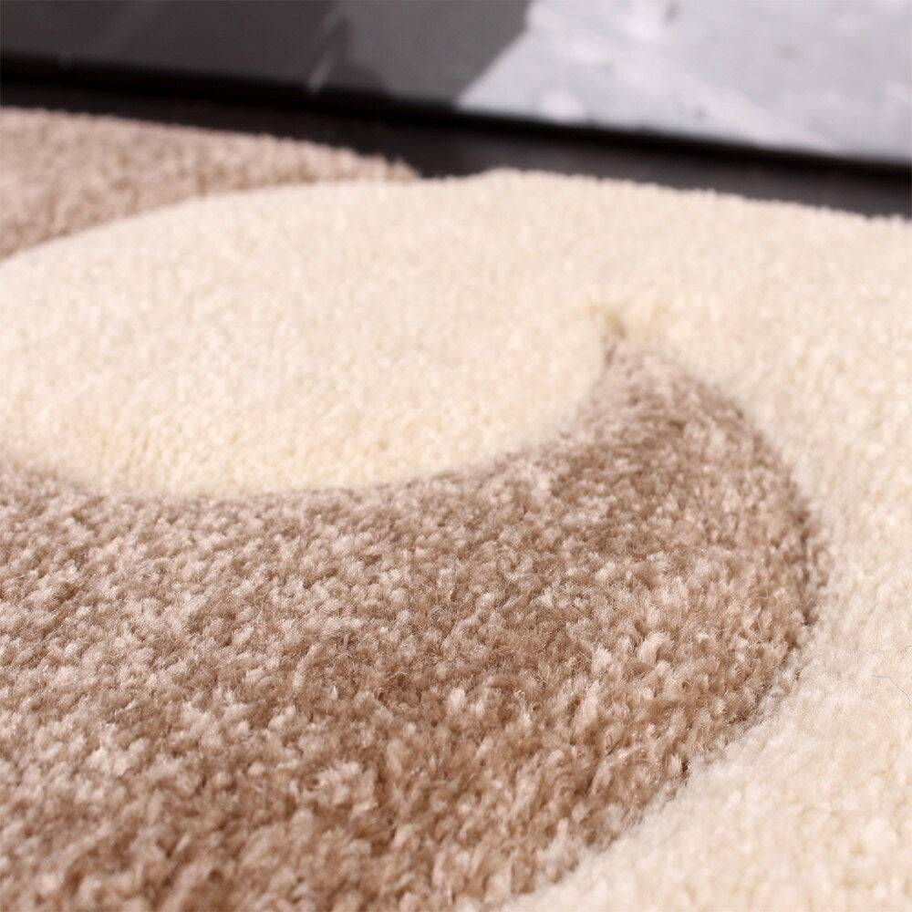 Modern Area Rug Floral Pattern with Contour Cut