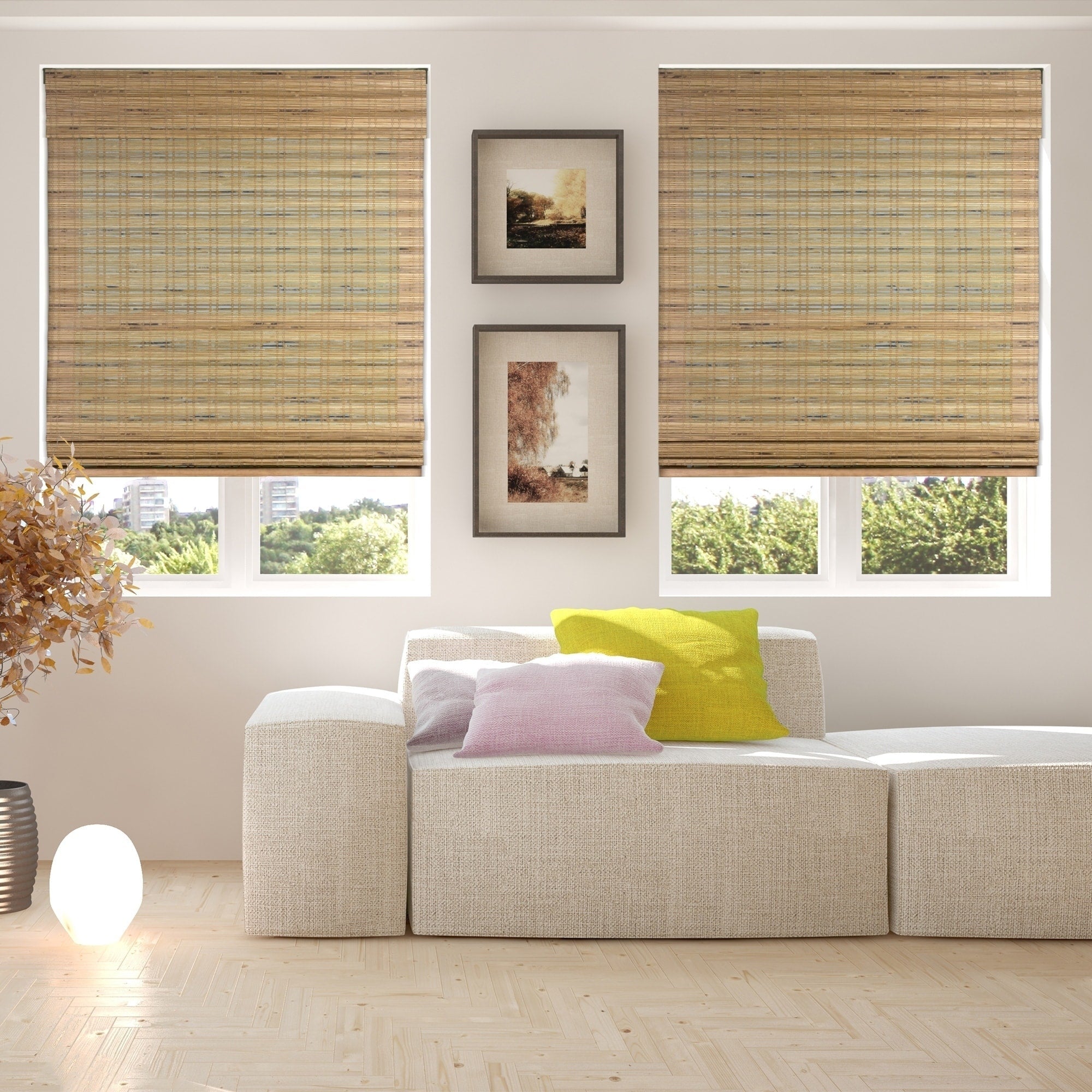 Arlo Blinds Tuscan 74-inch High Cordless Lift Bamboo Roman Shades
