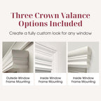 Arlo Blinds White Cordless Faux Wood Blind with Royal Valance