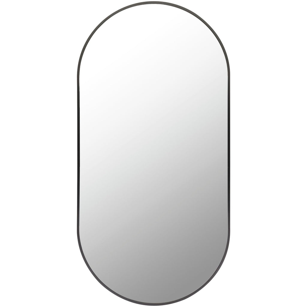 Livabliss Aranya Modern Aluminum Oval Pill-Shaped Accent Mirror