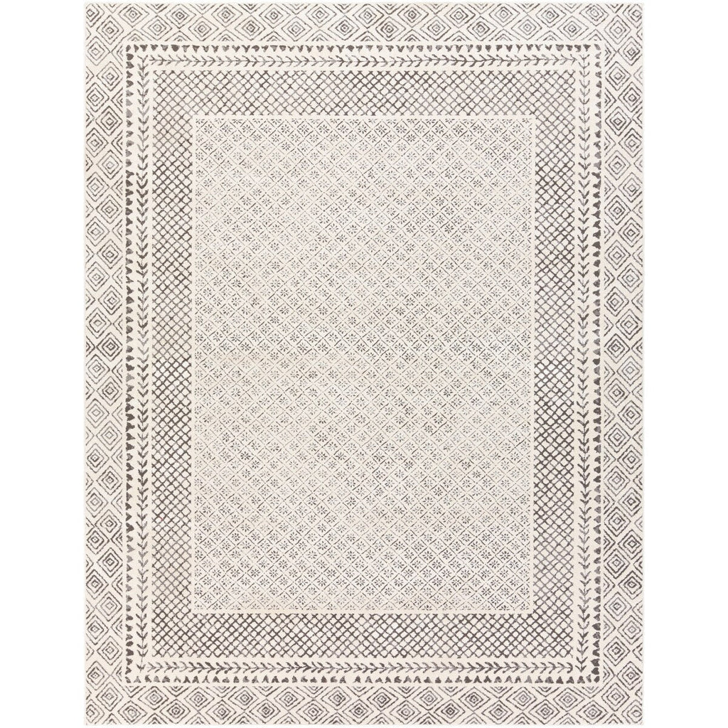 Livabliss Tiffany Grey Bohemian Border Area Rug
