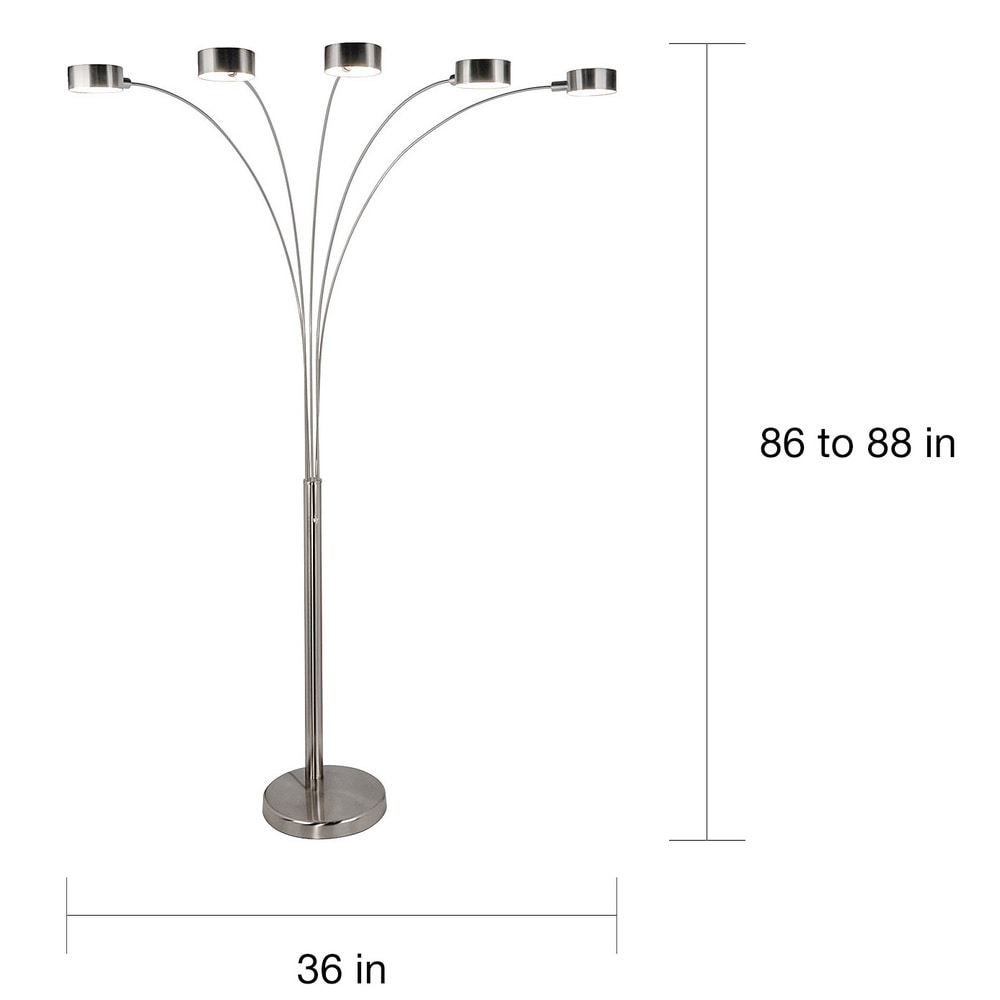 Strick & Bolton Charlie Brushed Steel Arched 5-light Floor Lamp